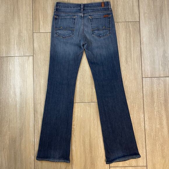 7 For All Mankind Boycut Women’s Jeans Sz 27 Blue Denim Bootcut USA Made - Picture 2 of 12